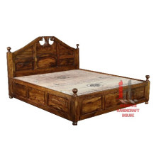 Cama doble de madera maciza